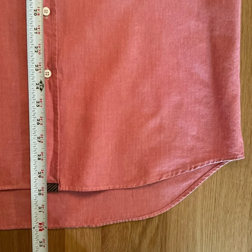 Billy Reid Shirt Mens Large‎ Pink Button Down Oxford Long Sleeve Standard Fit